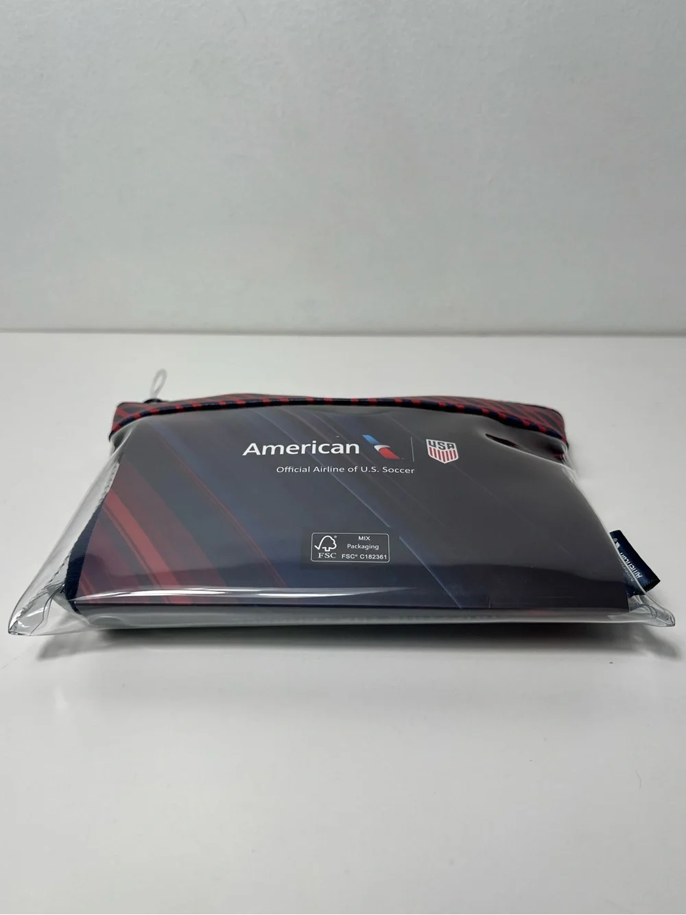 American Airlines FIFA Team USA World Cup Amenity Kit Clear Wristlet Bag Purse